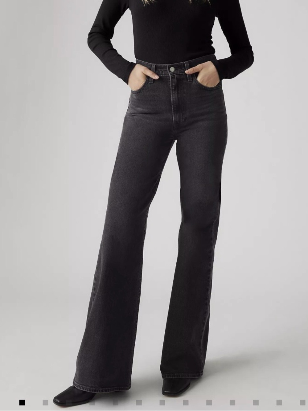 Levi's Ribcage Bell Black Jeans - Women's
